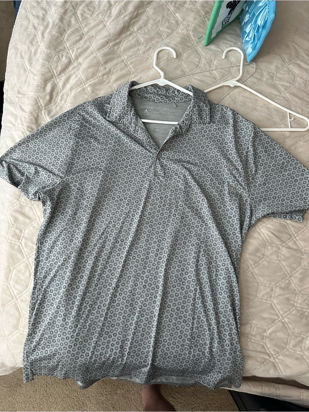 Antigua Men's Gray Micro-Print Polo